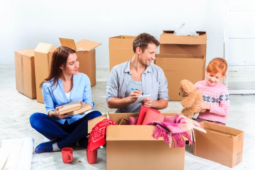 Removal team preparing a van for a move